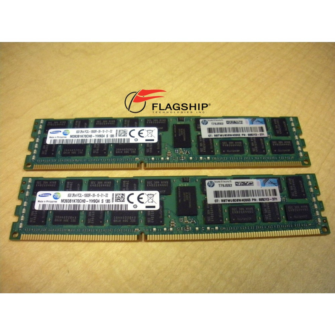 HP Integrity rx2800 i4 AT109A 16GB (2x 8GB) Memory Kit PC3L-10600  605313-371 647650-371
