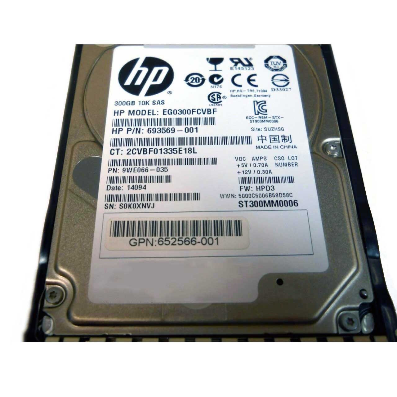 HP 652564-B21 Hard Drive 300GB 10K SAS 2.5in | 653955-001
