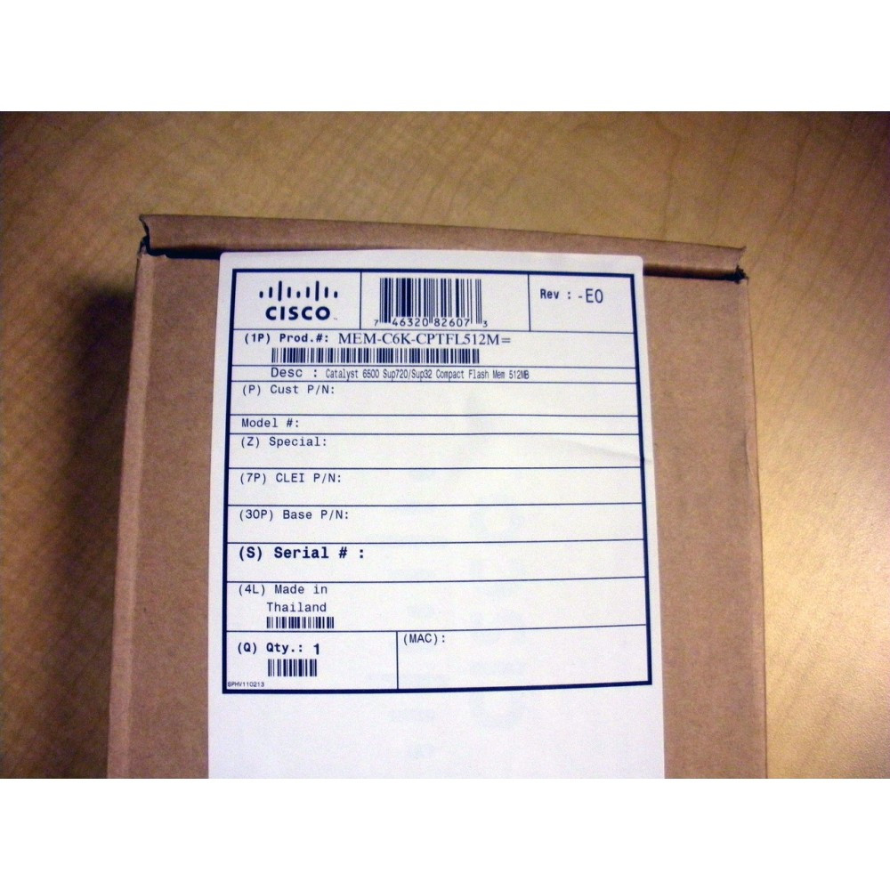 Carte Mémoire Flash PCMCIA Cisco 24 Mo - Réf. MEM-C6K-FLC24M / 16-1837-01 - Pour Série 6500 - Occasion