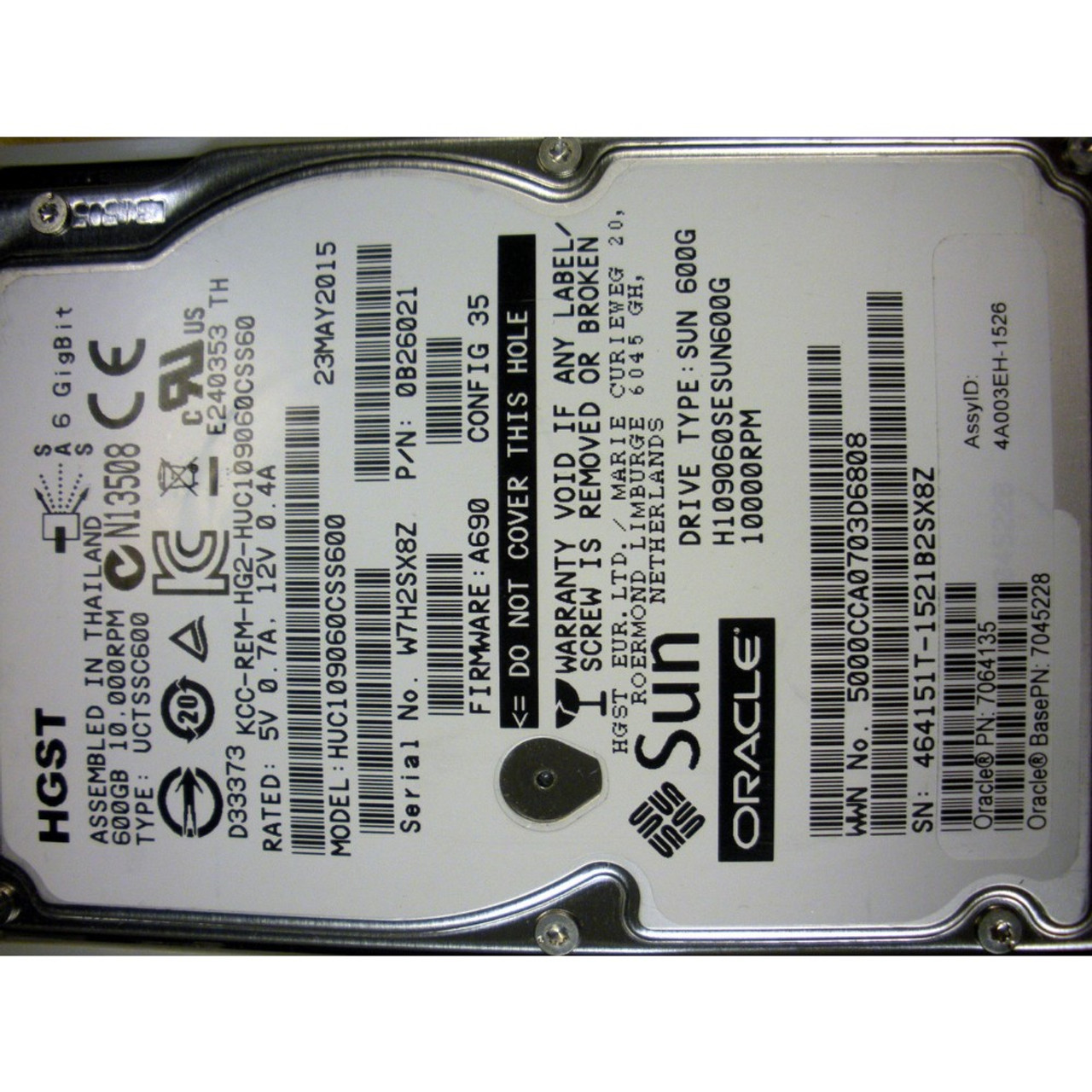 Sun 7064135 7105214 600GB 10K 6Gb SAS-2/SAS SFF Hard Drive for T5-2