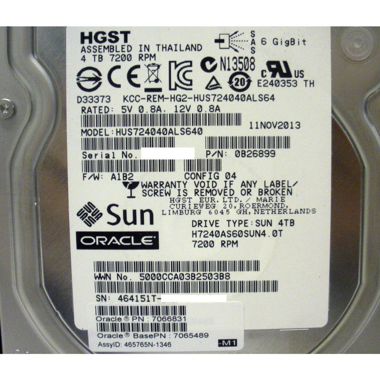 SUN 7066831 4TB 7200RPM SAS DISK 3.5' HERON BRACKET | Flagship Tech