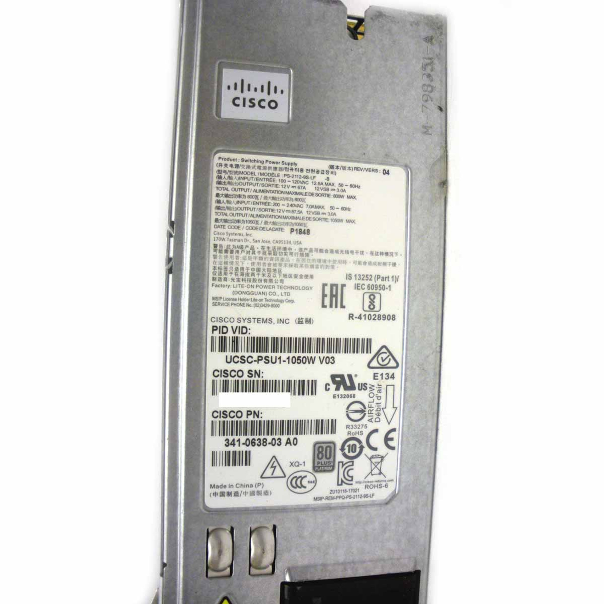 Cisco UCSC-PSU1-1050W Power Supply Unit 1050w AC