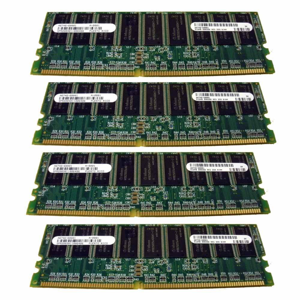Memory Components Hp Stack HP A5198A 2GB (4x 512MB) SDRAM Memory Kit A5198-60101