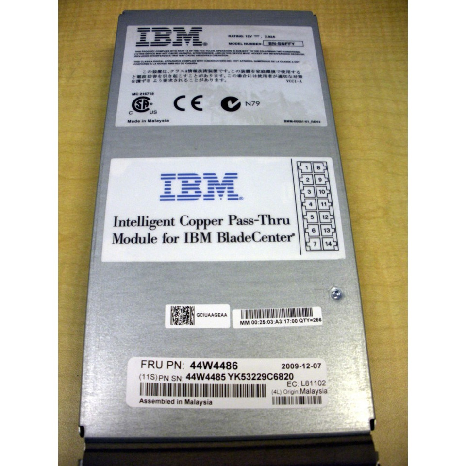 504624-001 HP 16-PORT 10GB ETHERNET PASS-THRU MODULE FOR HP BLADE C3000