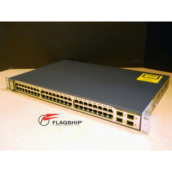 Cisco WS-C3750-48TS-S 48-Port Ethernet 10/100 + 4x SFP IT Hardware via Flagship Technologies, Inc, Flagship Tech, Flagship, Tech, Technology, Technologies