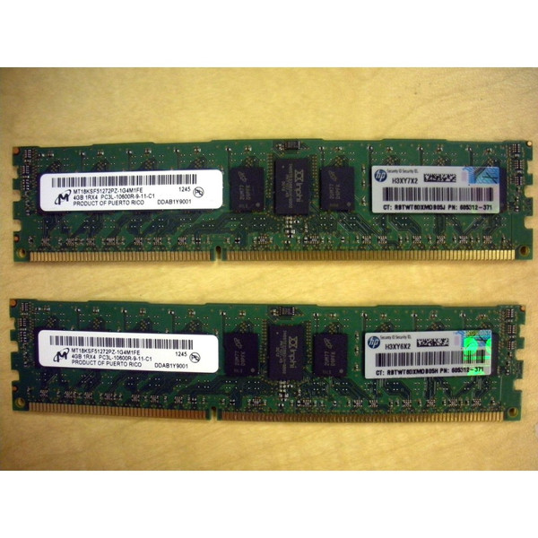 HP Integrity rx2800 i4 AT108A 8GB (2x 4GB) Memory Kit PC3L-10600R-9 605312-371