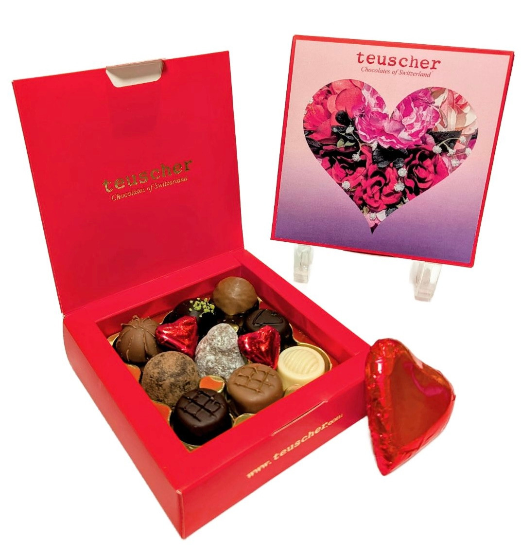 No. 9 Valentine Truffles Box with a Chocolate Heart (9 pcs