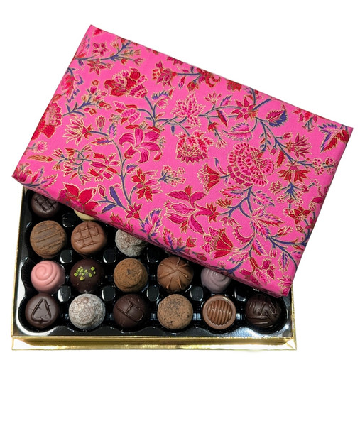 "Fuchsia Bloom" Silk Gift Box - 16 or 24 pieces