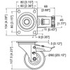 W0985/80 - Caster / 3" (80mm) / SWIVEL with full locking brake