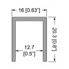3170 - U CAPPING PIECE - 1/2" GAP - 12ft lengths (cut to 6ft) 