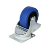 W9008-AUTO 4" Heavy Duty Braked Swivel Automatic Caster with Rubber Blue Wheel