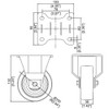 W9004-V6 4" Heavy Duty Fixed Caster with Rubber Blue Wheel