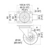 W9000-V6 4" Heavy Duty Swivel Caster with Rubber Blue Wheel