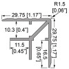 E0875 - DOUBLE ANGLE CORNER EXTRUSION -3/8"  (6.5 ft.)