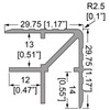 E0876 -  DOUBLE ANGLE - 1/2" CORNER EXTRUSION  (6.5ft.)