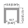 U Channel 3/8"  Extrusion - 12 ft. Cut in half