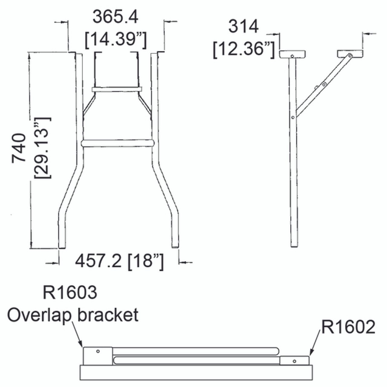 Table Leg Assembly / Folding / Narrow Base DIY Road Cases Store