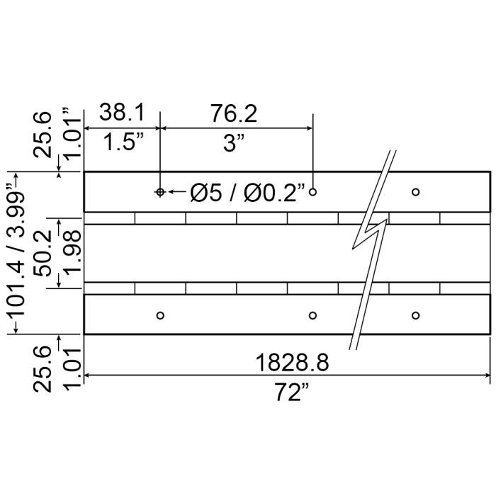 P81507Z-DOUBLE SWIVEL PIANO HINGE - 72