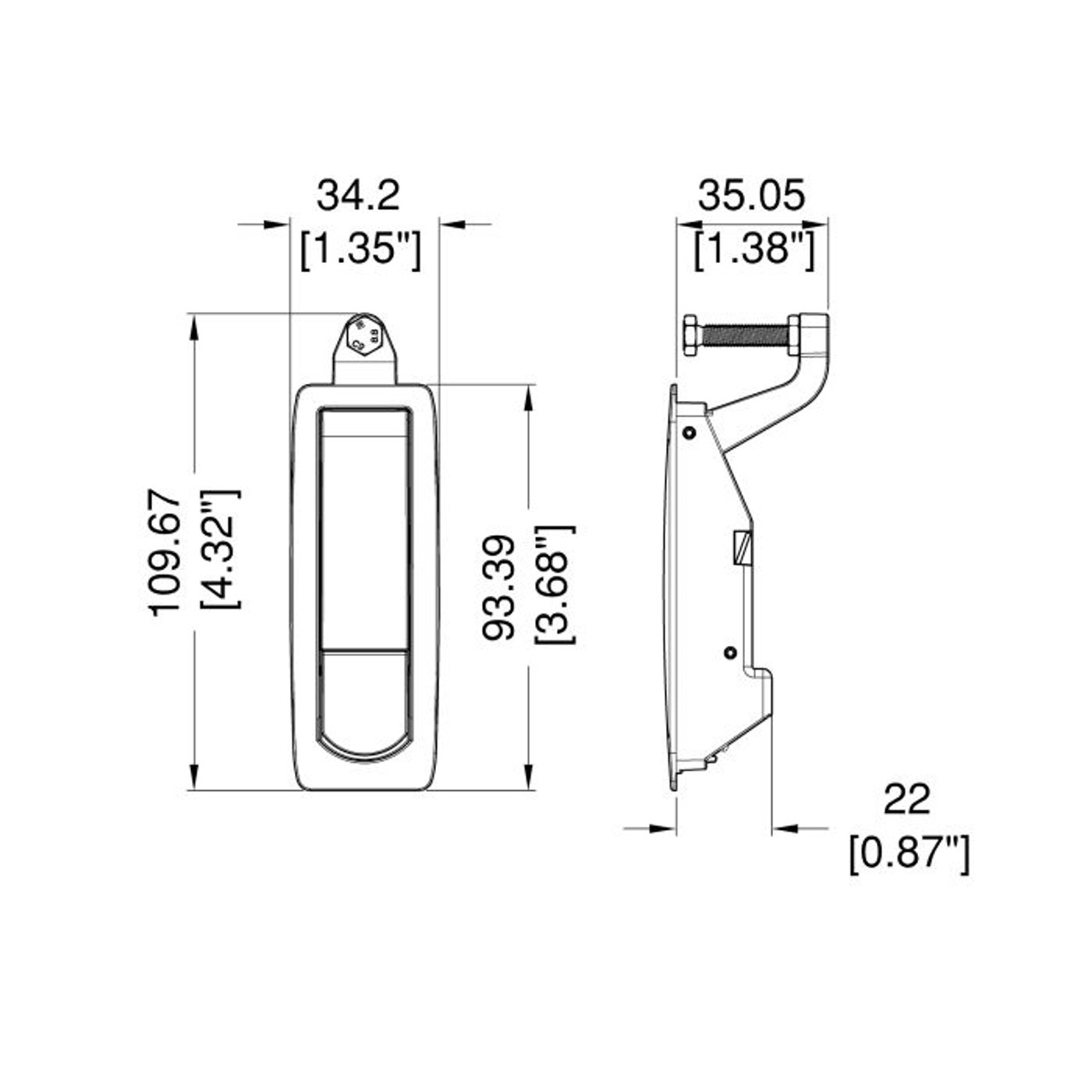 L0350 - BLACK POP UP LATCH - POWDER COATED - DIY Road Cases