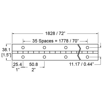 P81507Z-DOUBLE SWIVEL PIANO HINGE - 72