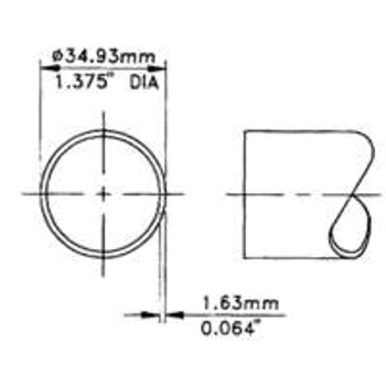 M154306 - POLE FOR SPEAKER CABINETS - 1 3/8" DIA (with end caps) 