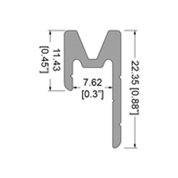 3022  - 1/4" FEMALE EXTRUSION (12 ft.)