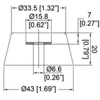 F1615 - RUBBER FOOT - medium tapered