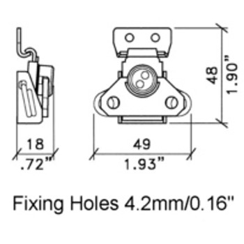 L0914Z - SMALL BUTTERFLY TWIST LATCH - surface mount