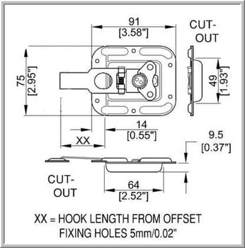 L0737/54 - LIDMAKER #2 Latch / Valance-spanning / Small / Recessed