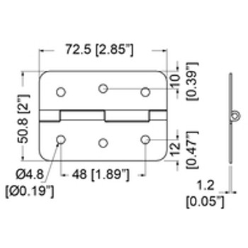 P1327 - PRE PUNCHED - 3" long hinge