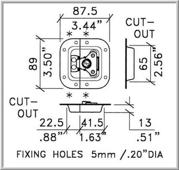 L904/914K - SMALL RECESSED TWIST LATCH - black