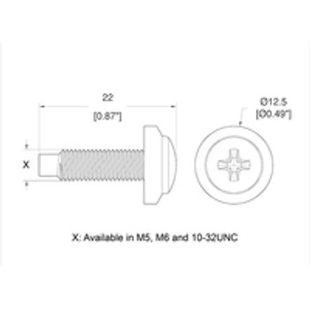 S1032/HP/WA/100 - RACK RAIL SCREW AND WASHER COMBO / 100 pcs.