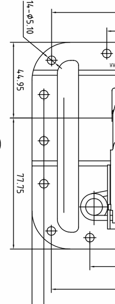 4956 - SURFACE LATCH PLATE with protectors and offsets 4956 - SURFACE LATCH PLATE with protectors and offsets