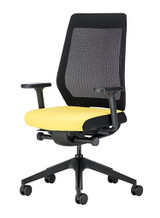 Interstuhl Joyce IS3 Mesh Back Task Chair JC211 / Black Base / Black Plastic Backrest / With Arms - Front Angle View