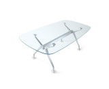 Interstuhl Silver Boat Shaped Conference Table Interstuhl Silver Boat Shaped Conference Table