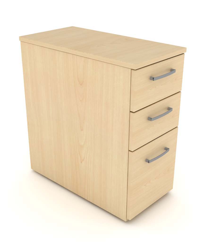 Elite Under Desk 3 Drawer Narrow Mobile Pedestal