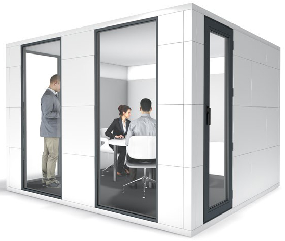 Studiobricks conference pod in white laminate