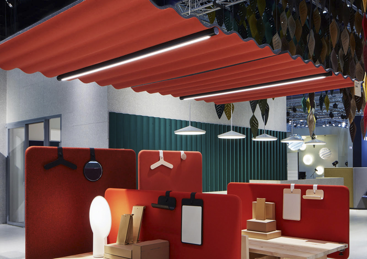 Acoustic store panel lighting