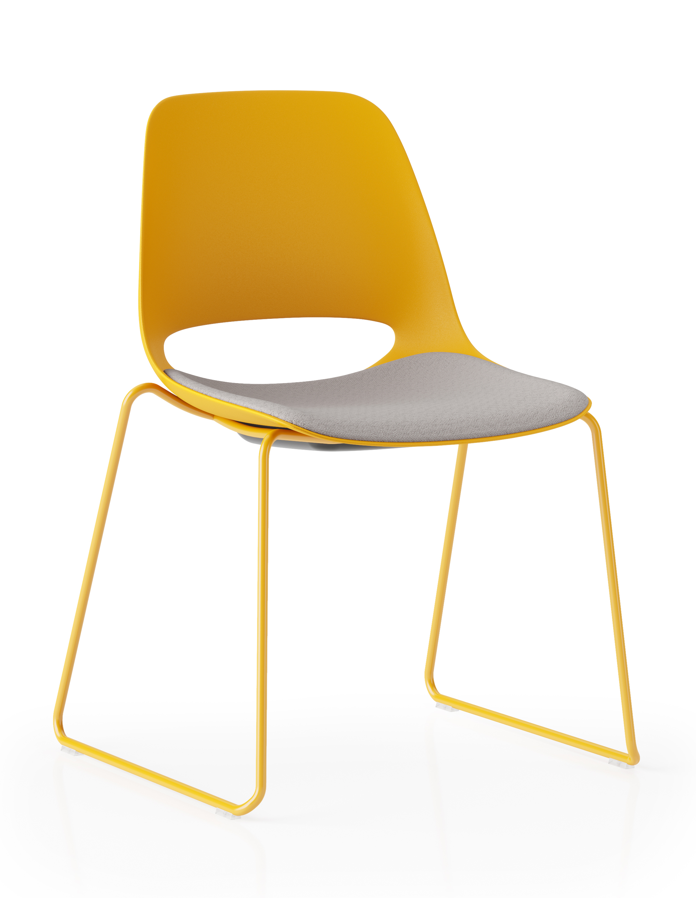 Boss Design Saint Chair - Skid Frame - Yellow