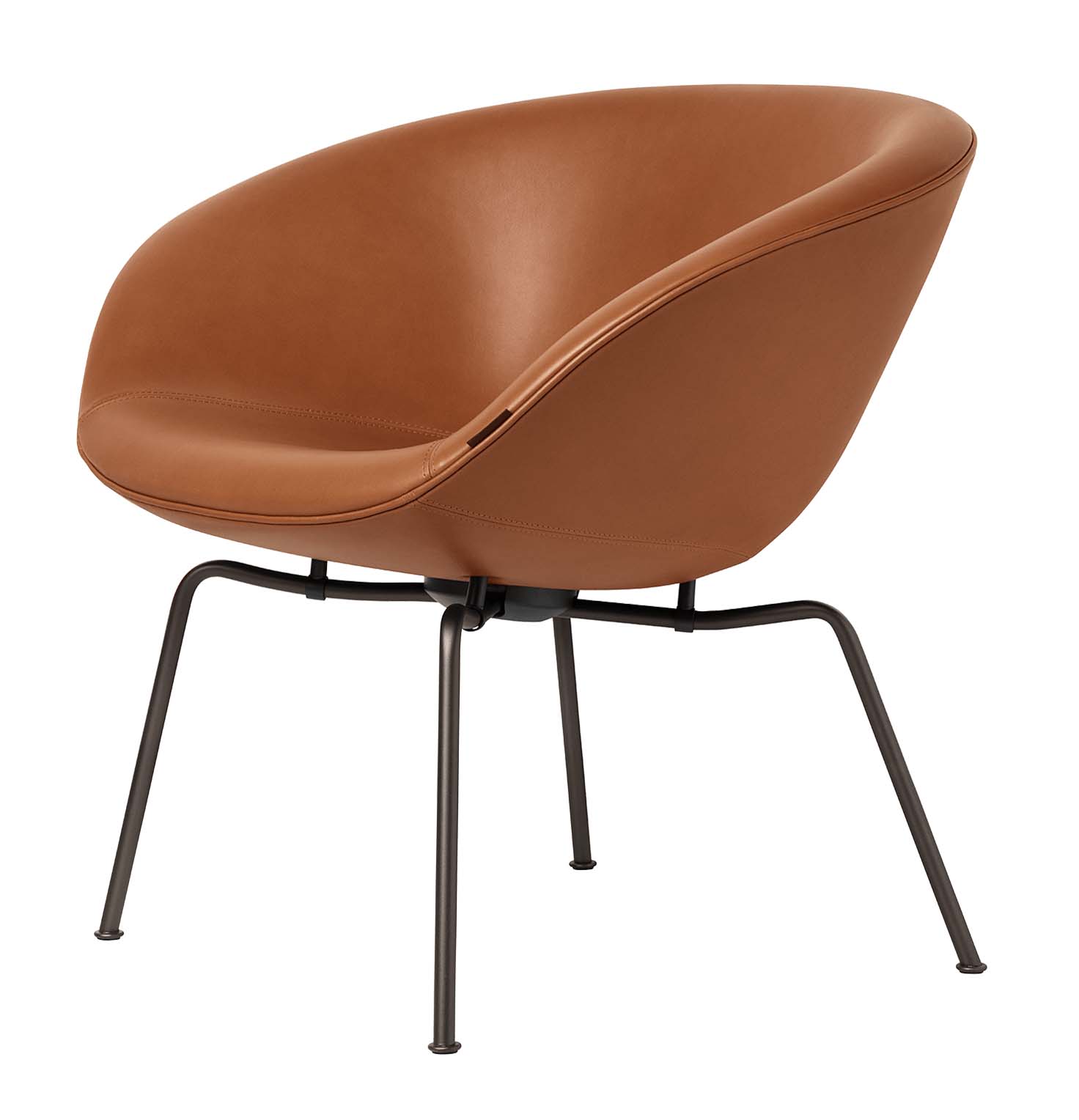 Fritz Hansen Pot Lounge Chair By Arne Jacobsen - Leather