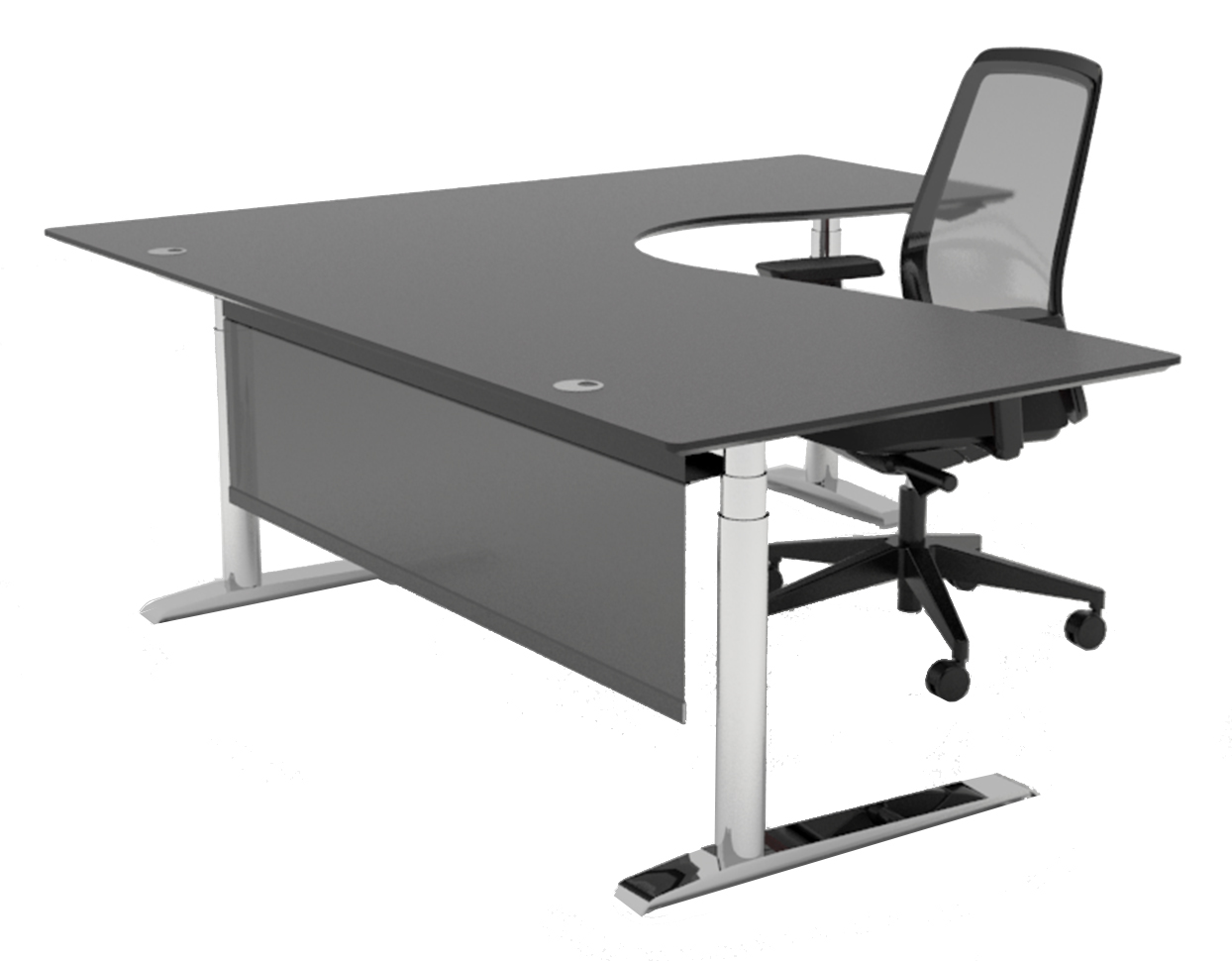 Cube Design Quadro Terminal A Sit-Stand Desk With Return