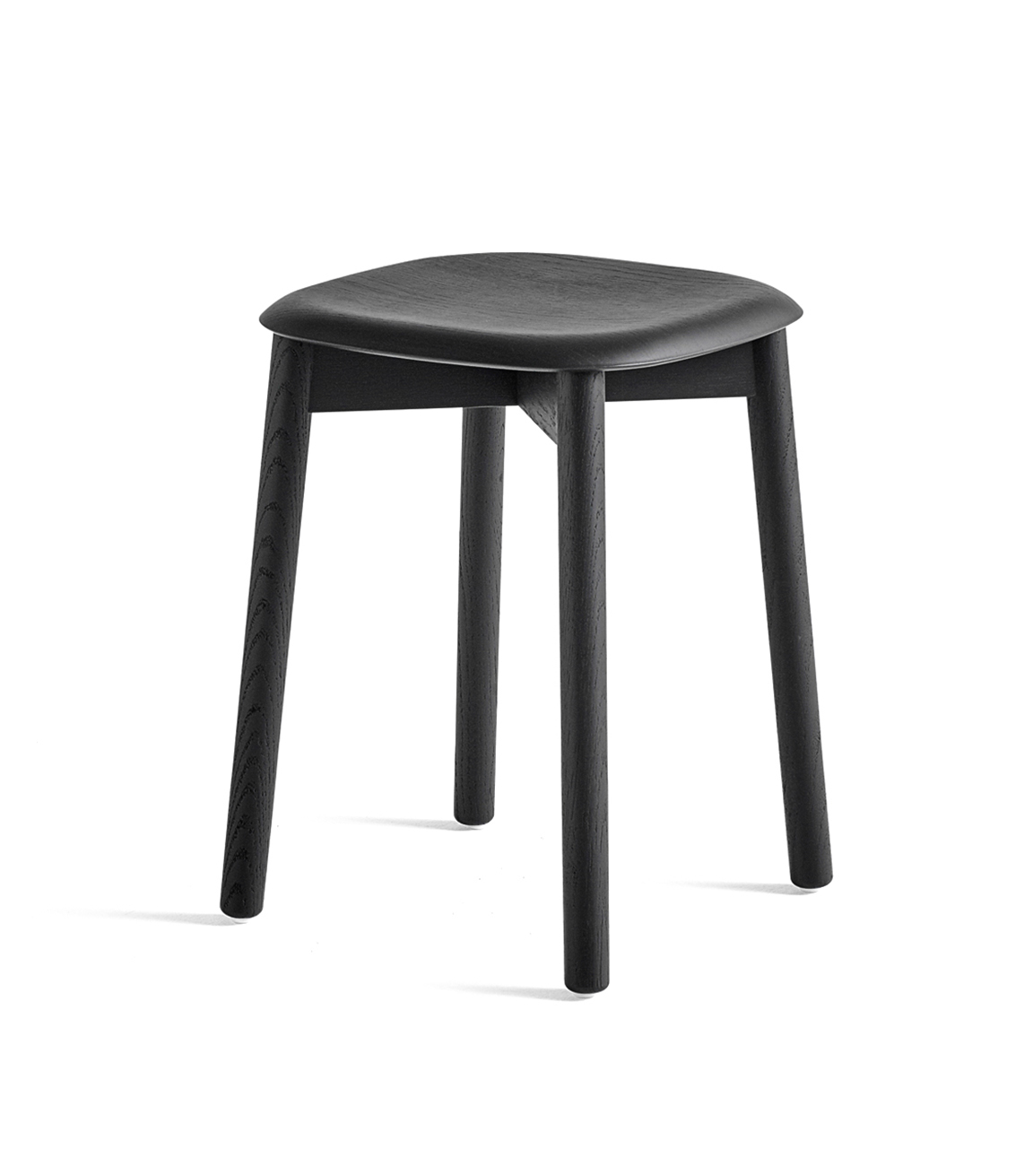 HAY Soft Edge 72 Low Stool - Soft Black Lacquered Oak