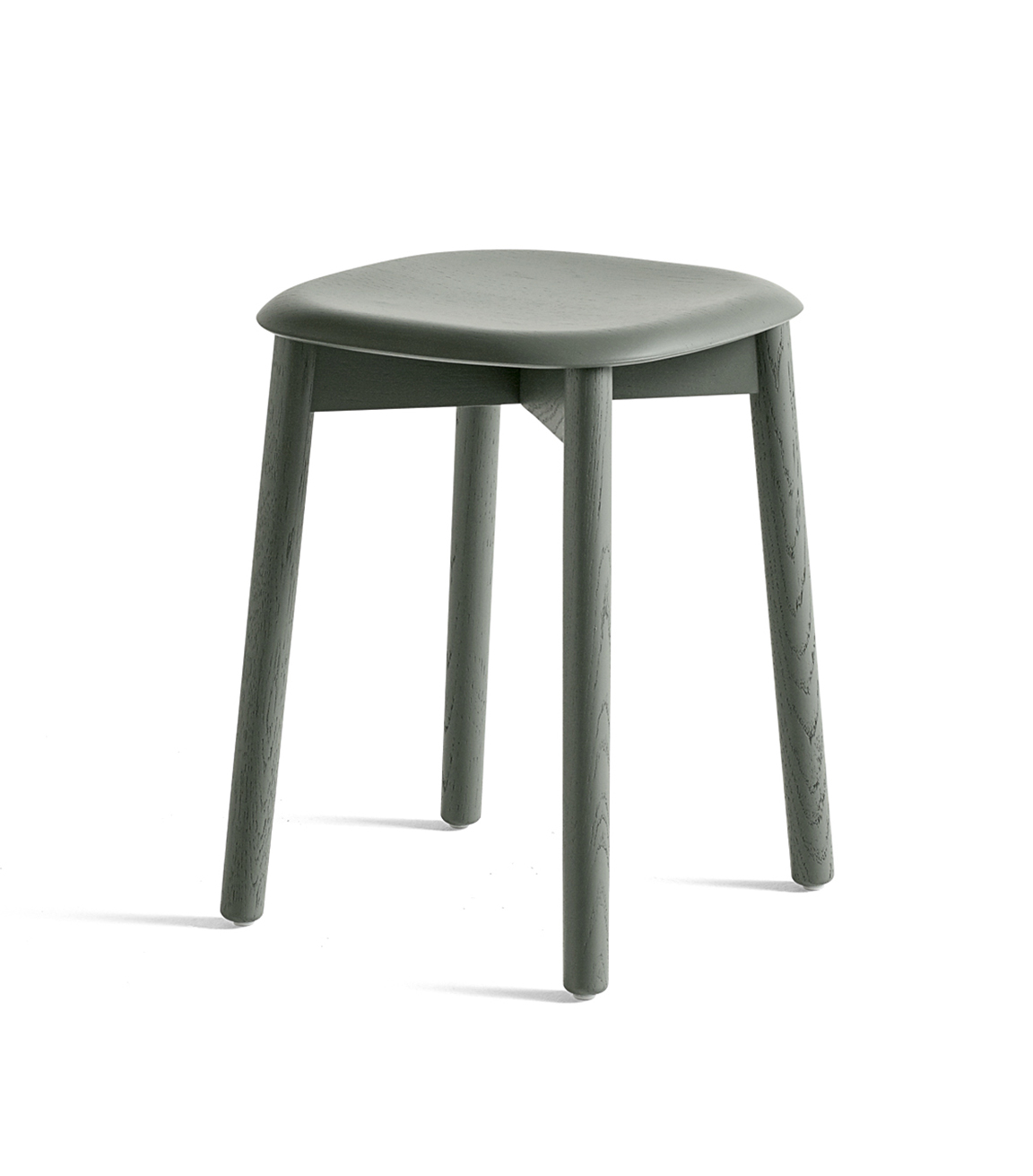 HAY Soft Edge 72 Low Stool - Dusty Green Lacquered Oak