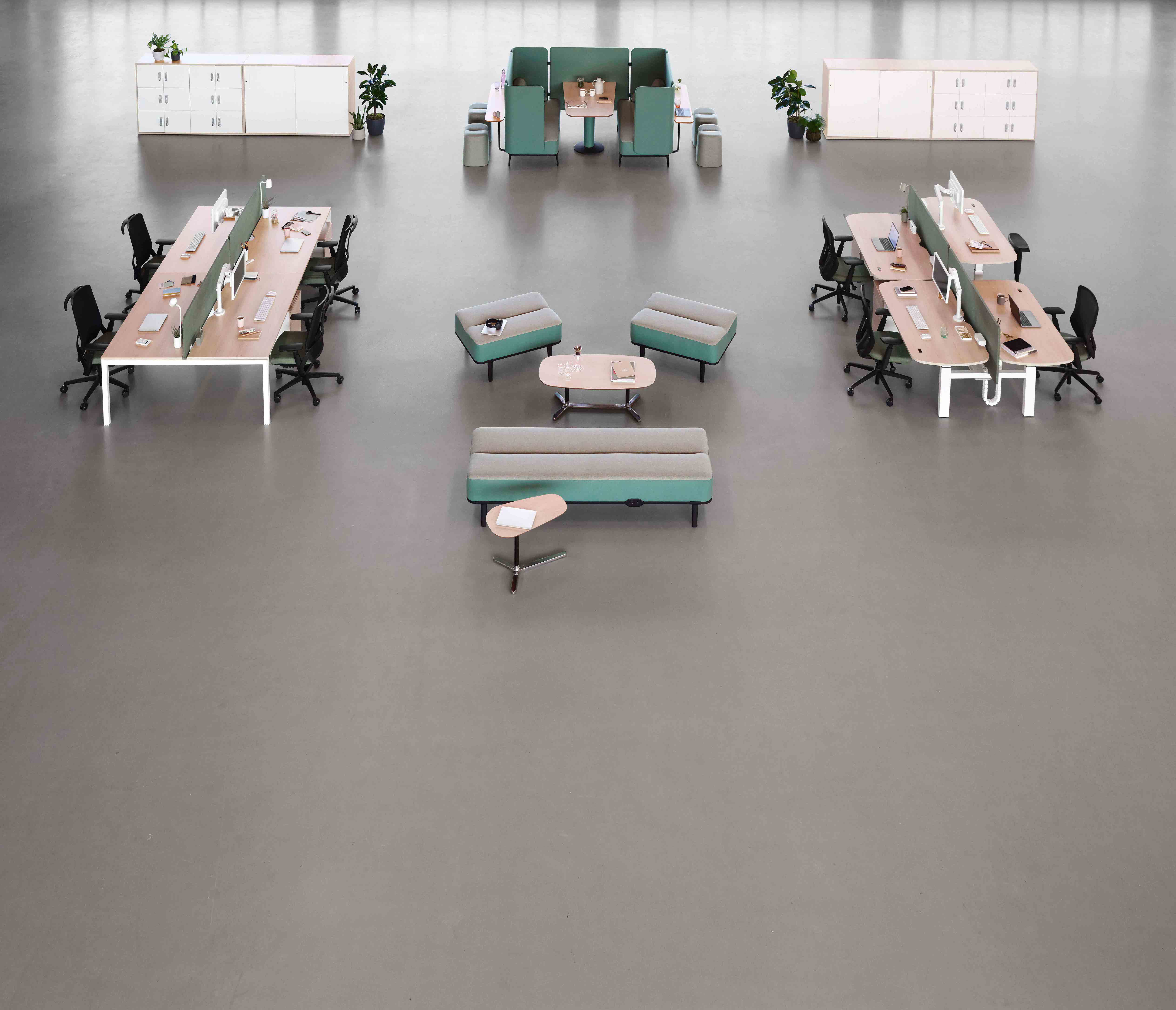 Allermuir Mote Ottoman Single Seat Workplace Setting