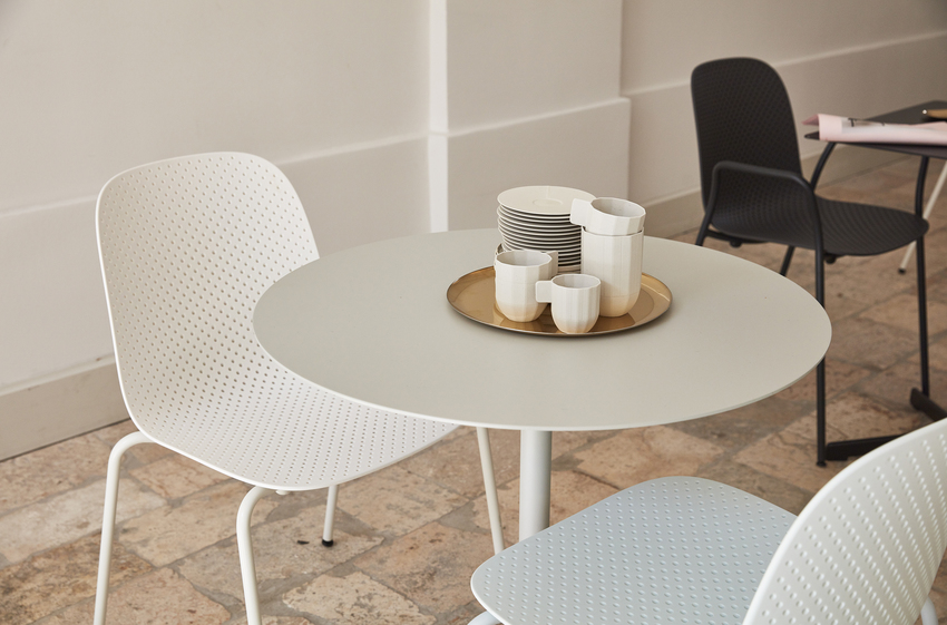 HAY Terrazzo Round Table Sky Grey Top