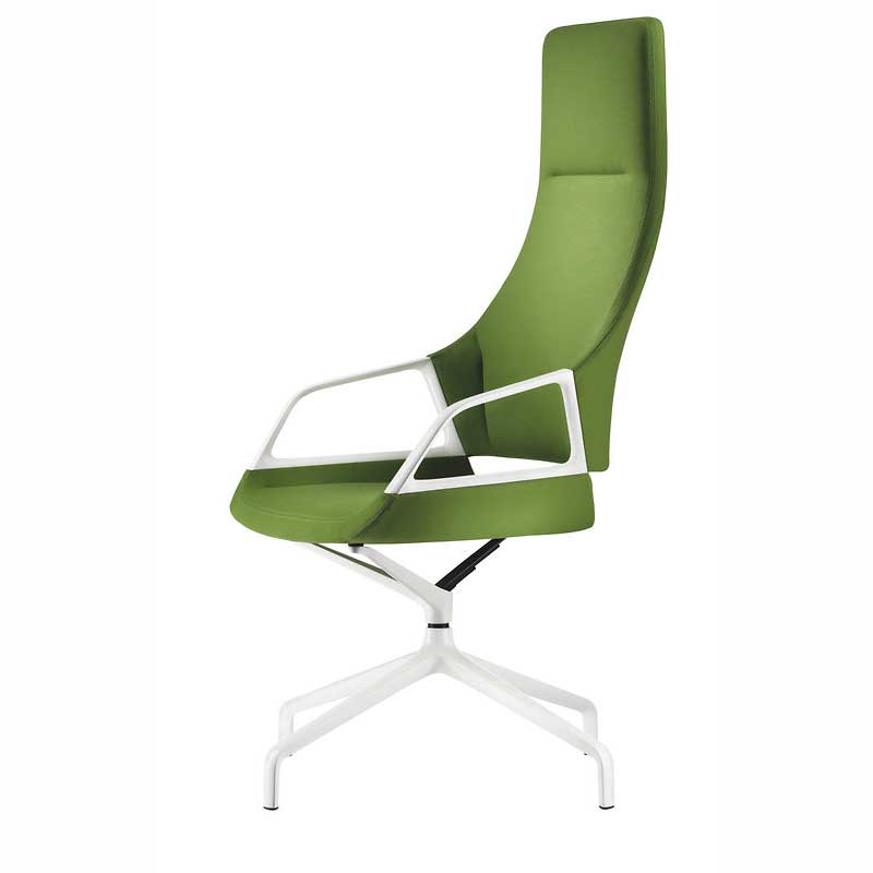 Wilkhahn Graph High Back Chair Swivel Mounted Four Star Base Green
