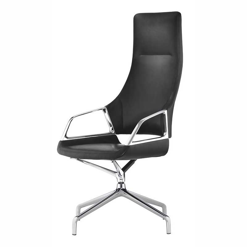 Wilkhahn Graph High Back Chair Swivel Mounted Four Star Base Black