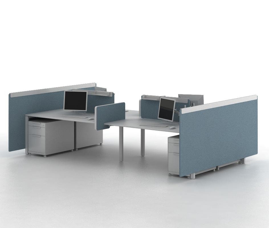 WorKit bench with end section screens and workspace division