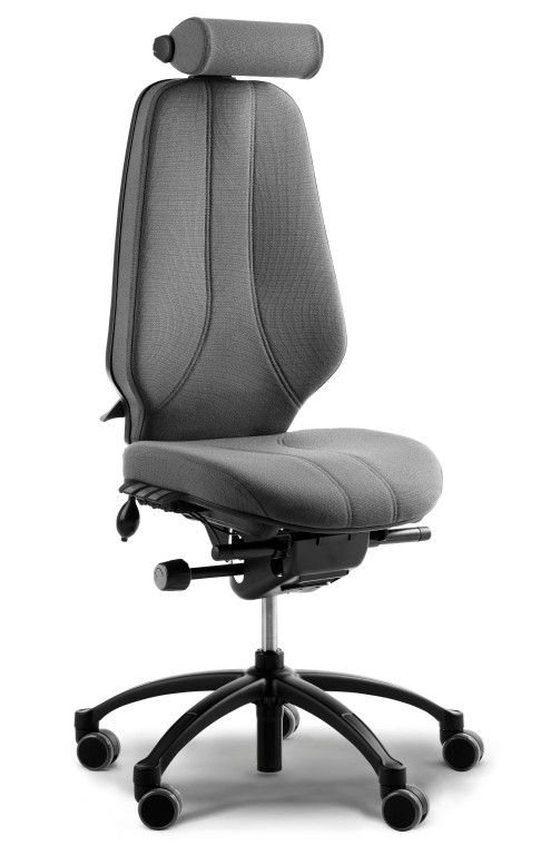 RH Logic 400 Grey - Front - With headrest - Fabric