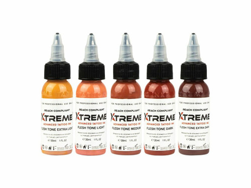 Xtreme Ink - Flesh Tone Colour Set - 5 x 30 ml / 1 oz